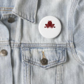 Frauen Frog Red Buffalo Kariert Weihnachten Button (Beispiel)