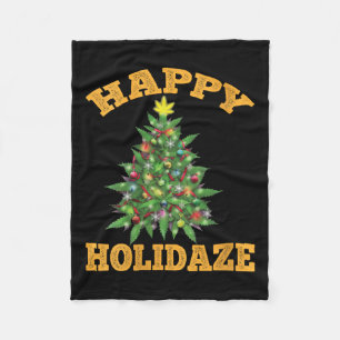 Frauen Frohe Feiertage Lustig Weed Weihnachten Sto Fleecedecke