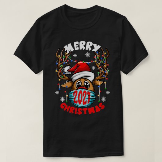 Frauen frohe Weihnachten 2021 Rudolph Reindeer in T-Shirt (Design vorne)