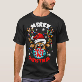 Frauen frohe Weihnachten 2021 Rudolph Reindeer in T-Shirt