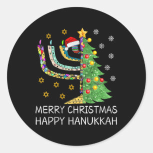 Frauen frohe Weihnachten glücklich Hanukkah jüdisc Runder Aufkleber