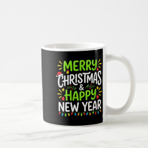 Frauen Frohe Weihnachten Lichter Rote Santa-Mütze Kaffeetasse