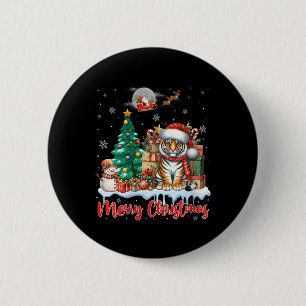 Frauen frohe Weihnachten Niedlich Tiger Weihnachts Button