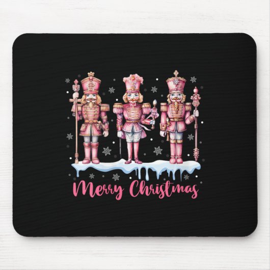 Frauen frohe Weihnachten Pink Nutcracker Squad Xma Mousepad (Vorne)