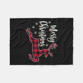 Frauen Frohe Weihnachts Reindeer Buffalo Kariert R Fleecedecke (Vorderseite (Horizontal))