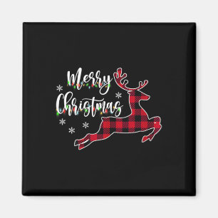 Frauen Frohe Weihnachts Reindeer Buffalo Kariert R Magnet