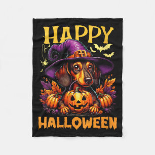 Frauen Frohes Halloween Dachshund Hund Papa Wiener Fleecedecke