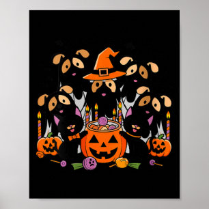 Frauen Frohes Halloween-Hund Geist Halloween-Hund  Poster