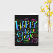 Frauen Frohes Neues Jahr 2026 V-Ausschnitt Karte (Gelbe Blume)