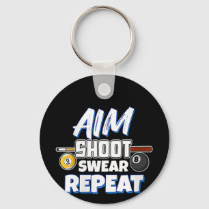 Frauen Funny Aim Pool Player Geschenk Billiardball Schlüsselanhänger