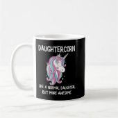 Frauen Funny Daughtercorn Einhorn Kostümtochter Kaffeetasse (Links)