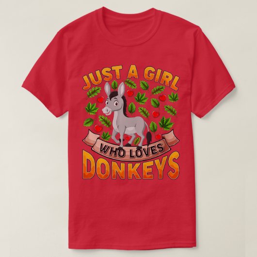 Frauen Funny Donkey Tier Lover Nur ein Mädchen, da T-Shirt (Design vorne)
