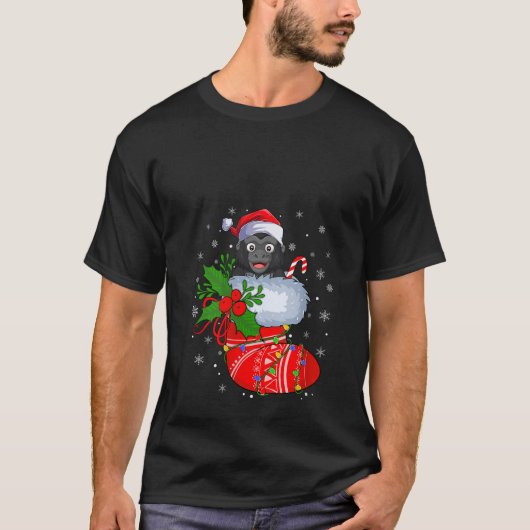 Frauen Funny Gorilla in Weihnachtssocken Santa Cla T-Shirt (Vorderseite)
