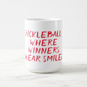 Frauen Funny Pickleball, wo die Gewinner lächeln Kaffeetasse (Mittel)