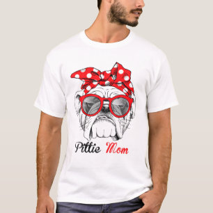 Frauen Funny Pittie Mama Pitbull Hunde Liebhaber v T-Shirt