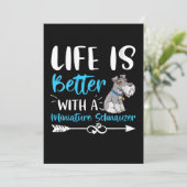 Frauen Funny Schnauzer Life ist besser mit Minia Ankündigung (Stehend Vorderseite)