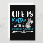 Frauen Funny Schnauzer Life ist besser mit Minia Ankündigung (Vorne/Hinten)