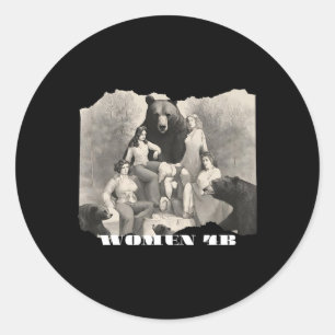 Frauen für Bären 4b Bewegung Weibliche Macht Runder Aufkleber