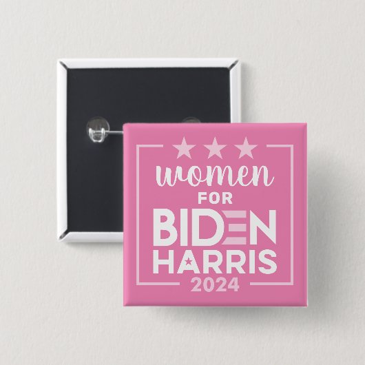 Frauen für Biden Harris - rosa Design 2024 Button (Vorne & Hinten)