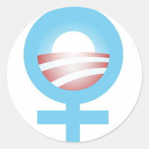 Frauen für das Obama-Logo Runder Aufkleber