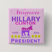 Frauen für Hillary Clinton-Präsidenten Think Pink Button (Vorderseite)