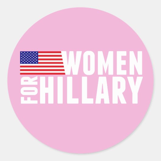Frauen für Hillary Pink Runder Aufkleber (Vorderseite)
