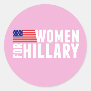 Frauen für Hillary-Rosa Runder Aufkleber