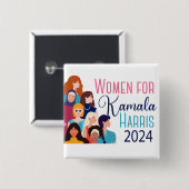 Frauen für Kamala Harris 2024-Wahlkampftopf Button (Vorne & Hinten)