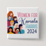 Frauen für Kamala Harris 2024-Wahlkampftopf Button<br><div class="desc">Ein schöner politischer Knopf mit einem zeichn von Frauen vieler ethnischer Gruppen und Rassen für eine Demokratin,  die bei den Präsidentschaftswahlen 2024 für Kamala Harris stimmte. Schwarze,  hispanische,  muslimische,  kaukasische und alle Rassen schließen sich als feministische Fraktion zusammen,  um für unsere erste weibliche Präsidentin zu stimmen.</div>