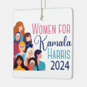 Frauen für Kamala Harris 2024 Weihnachten Keramikornament (Links)