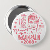 Frauen für McCain Palin 2008 Button (Vorne & Hinten)