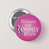 Frauen für Romney Ryan - Rosa Button (Vorne & Hinten)