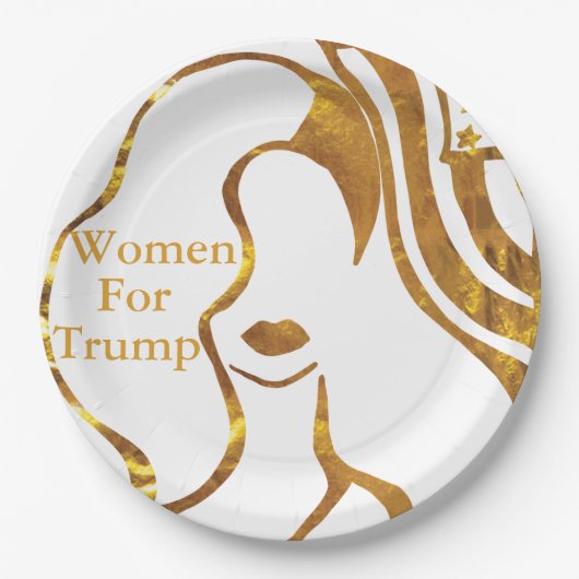 FRAUEN FÜR TRUMP PAPPTELLER (Vorderseite)