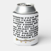 Frauen fürchten mich, Fische fürchten mich Dosenkühler (Kanne Rückseite)