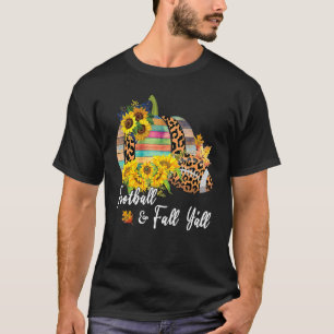 Frauen Fußball und Fall Y alle Leopard Pumpkin Sun T-Shirt