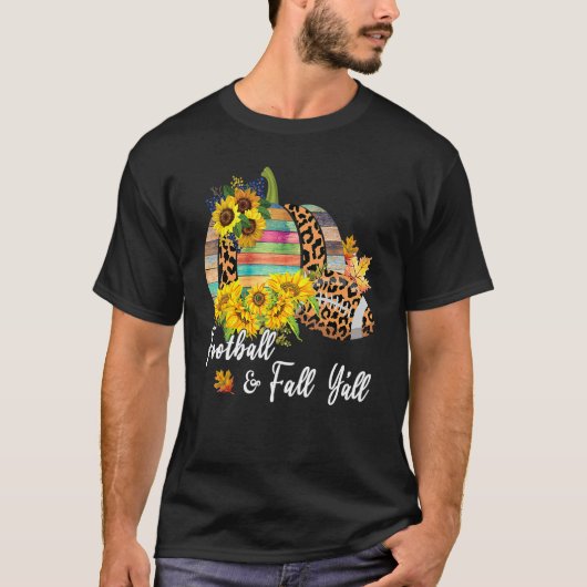 Frauen Fußball und Fall Y alle Leopard Pumpkin Sun T-Shirt (Vorderseite)