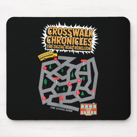 Frauen-Fußgängerüberweg-Chronik Schule-Labyrinth-S Mousepad (Vorne)