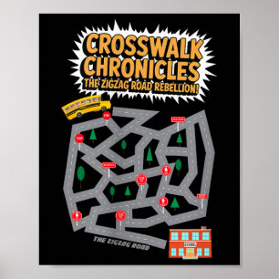 Frauen-Fußgängerüberweg-Chronik Schule Labyrinth S Poster