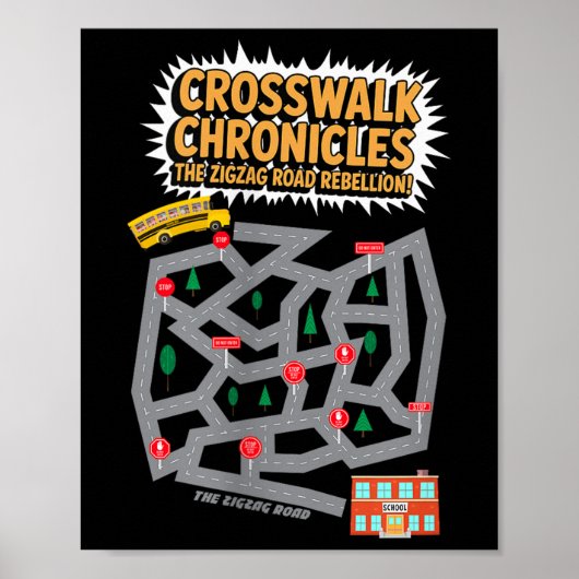 Frauen-Fußgängerüberweg-Chronik Schule Labyrinth S Poster (Vorne)