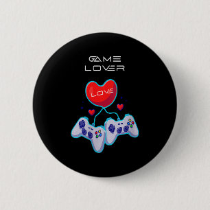 Frauen Gamer Couple Liebe Gamepad Spaß Theme Button