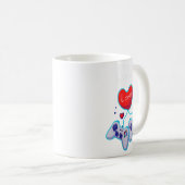 Frauen Gamer Couple Liebe Gamepad Spaß Theme Kaffeetasse (VorderseiteRechts)