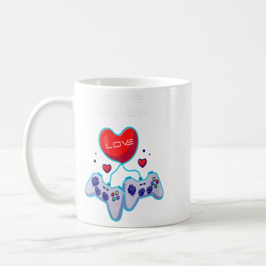 Frauen Gamer Couple Liebe Gamepad Spaß Theme Kaffeetasse (Links)