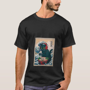 Frauen Gamer Katze Ramen Anime Retro Japanische We T-Shirt