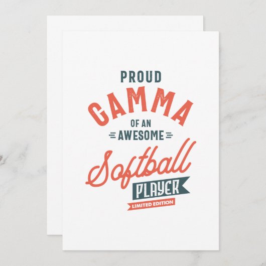 Frauen Gamma einer Softball-Spielerin Muttersprach Einladung (Vorne/Hinten)