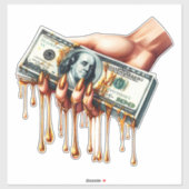 Frauen geben 100 Dollar Scheine, die flüssiges Gol Aufkleber (Blatt)