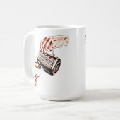 Frauen geben Kaffeemaschine, digitale Kunstmalerei Kaffeetasse (Vorderseite Links)