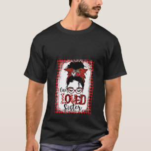 Frauen geblasen eine geliebte Schwester Messy Bun T-Shirt