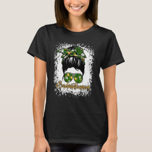 Frauen gebleicht Badminton Mama Messy Bun Badminto T-Shirt