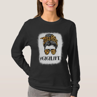 Frauen Gebleicht Gigi Leben Unordentlicher Knoten  T-Shirt