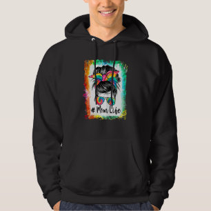 Frauen gebleicht Mama Leben Messy Bun Haare Sonnen Hoodie